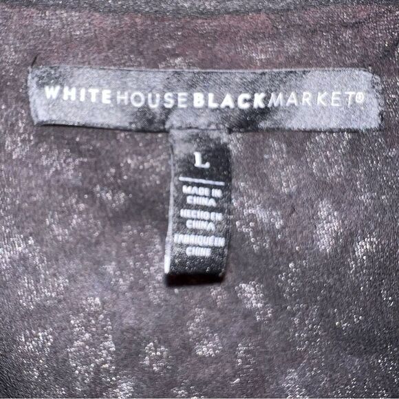 WHBM Floral Pattern Blouse with Choker Large Velvet V Neck Black Pink Party - Picture 3 of 11